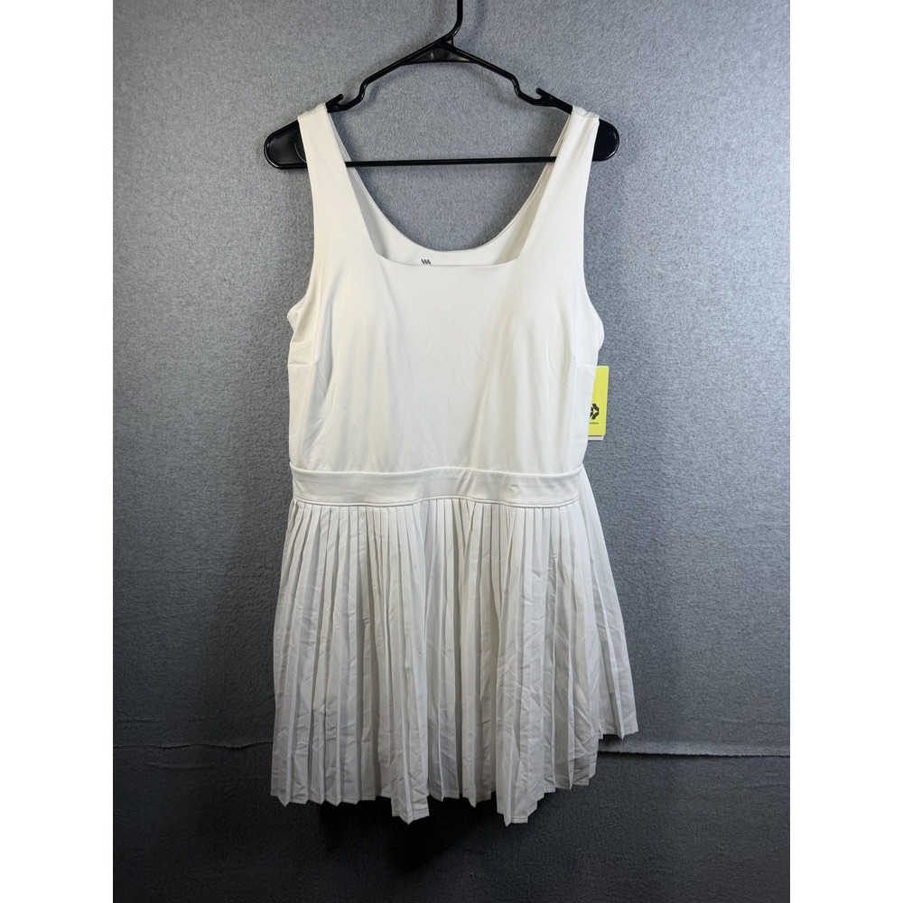 All In Motion Dress Womens XXL White Pleated Active Tennis Built In Bra Athletic